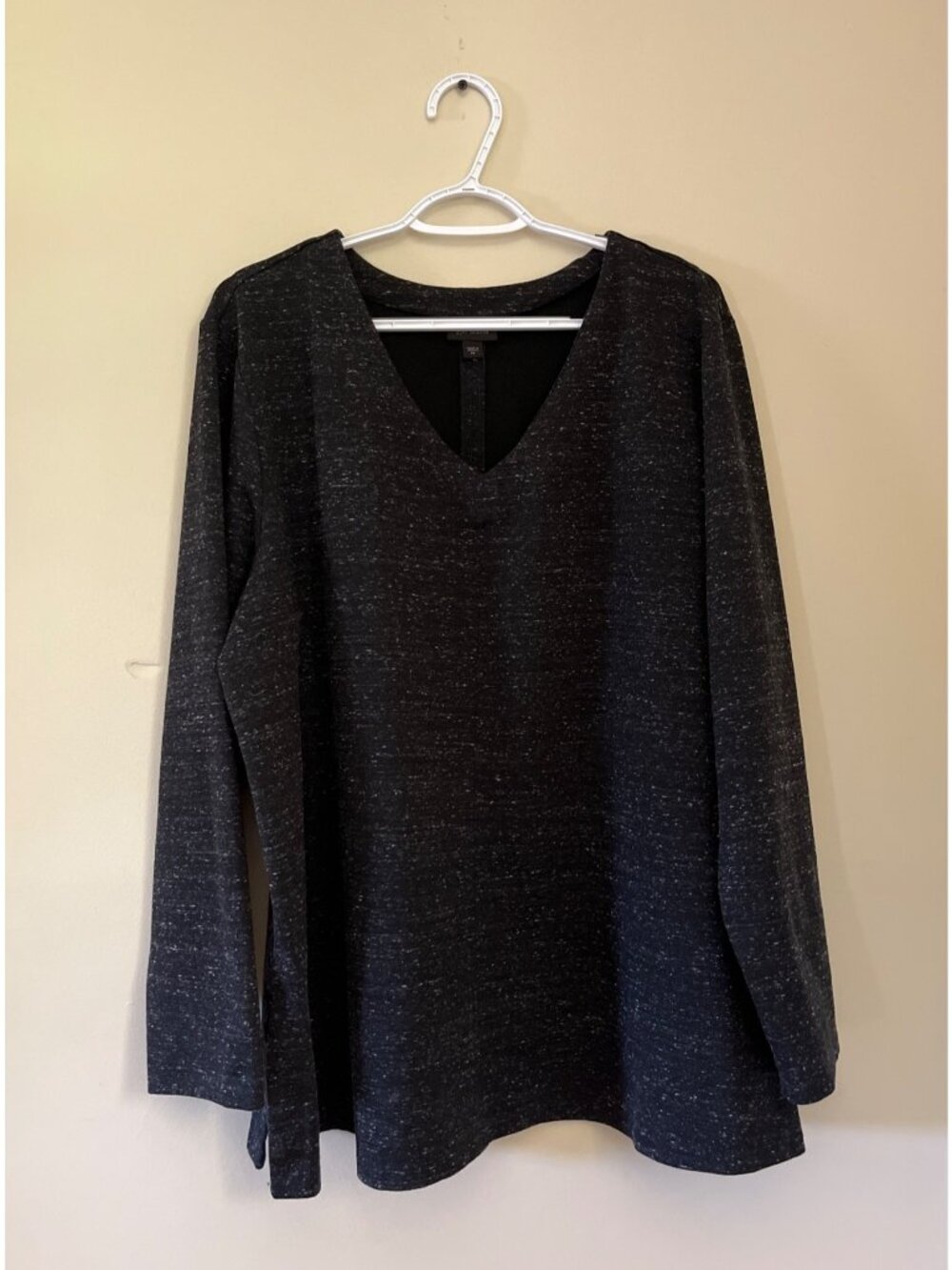 J. Jill Wearever Womens 2X Dark Gray Double Face Knit Jersey V-Neck Tunic Top